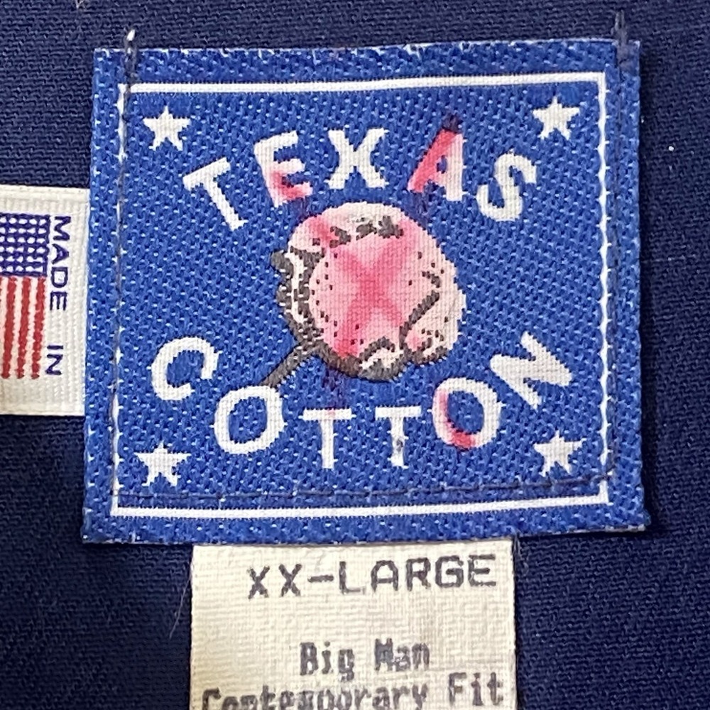 Texas Cotton Shirt Mens XXL Texas Flag Button Down Long Sleeve Made USA Western - Picture 4 of 12